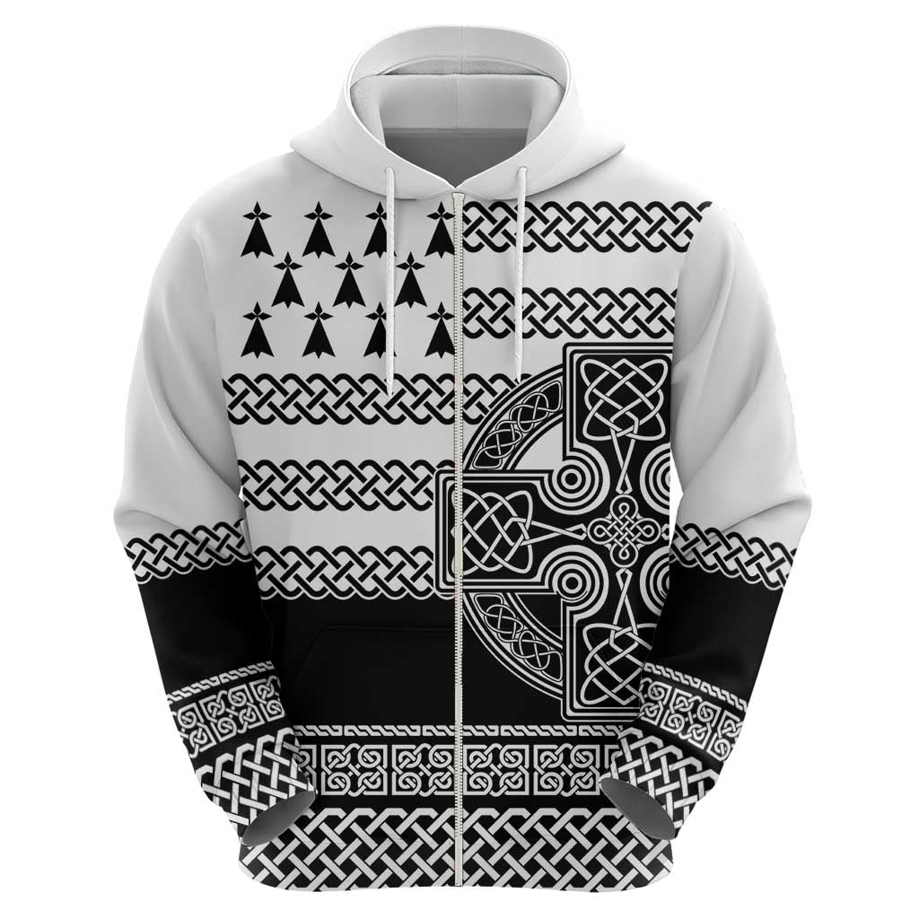 Brittany Celtic Knot Zip Hoodie Celtic Nation Heritage Pride - Wonder Print Shop