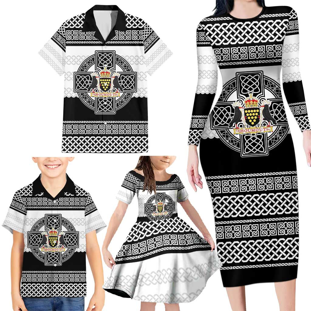 Cornwall Celtic Knot Family Matching Long Sleeve Bodycon Dress and Hawaiian Shirt Celtic Nation Heritage Pride - Wonder Print Shop
