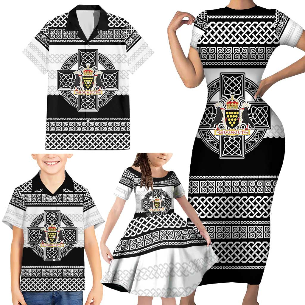Cornwall Celtic Knot Family Matching Short Sleeve Bodycon Dress and Hawaiian Shirt Celtic Nation Heritage Pride - Wonder Print Shop
