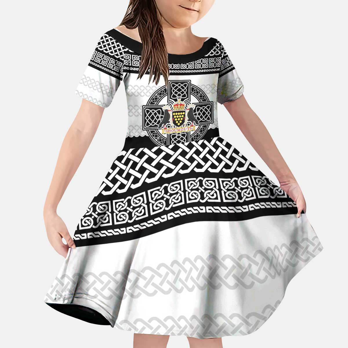 Cornwall Celtic Knot Kid Short Sleeve Dress Celtic Nation Heritage Pride - Wonder Print Shop