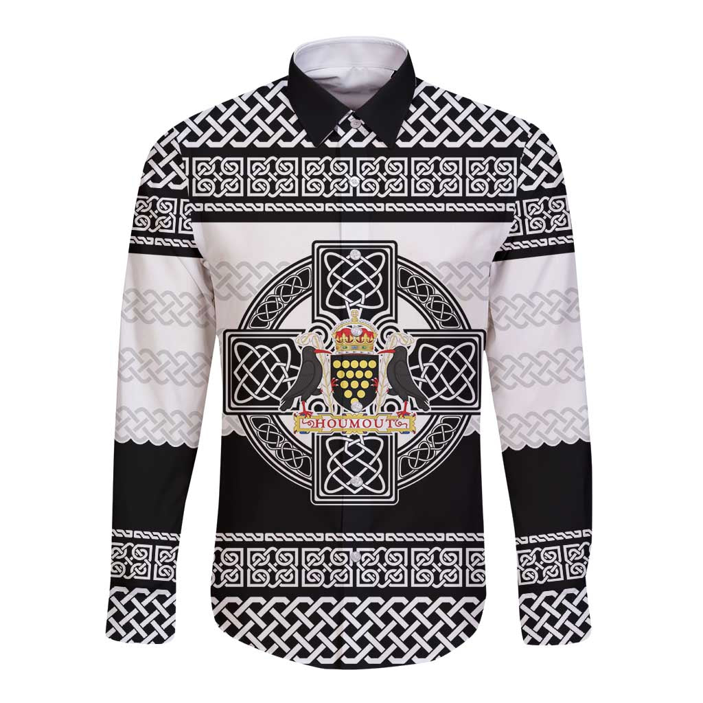 Cornwall Celtic Knot Long Sleeve Button Shirt Celtic Nation Heritage Pride - Wonder Print Shop