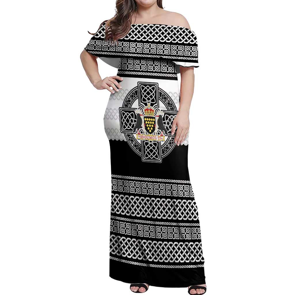 Cornwall Celtic Knot Off Shoulder Maxi Dress Celtic Nation Heritage Pride - Wonder Print Shop