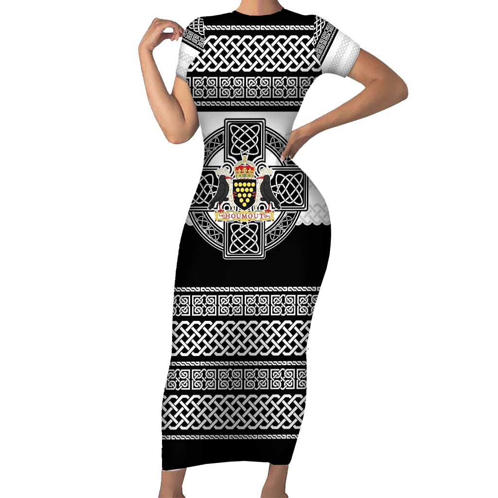 Cornwall Celtic Knot Short Sleeve Bodycon Dress Celtic Nation Heritage Pride - Wonder Print Shop