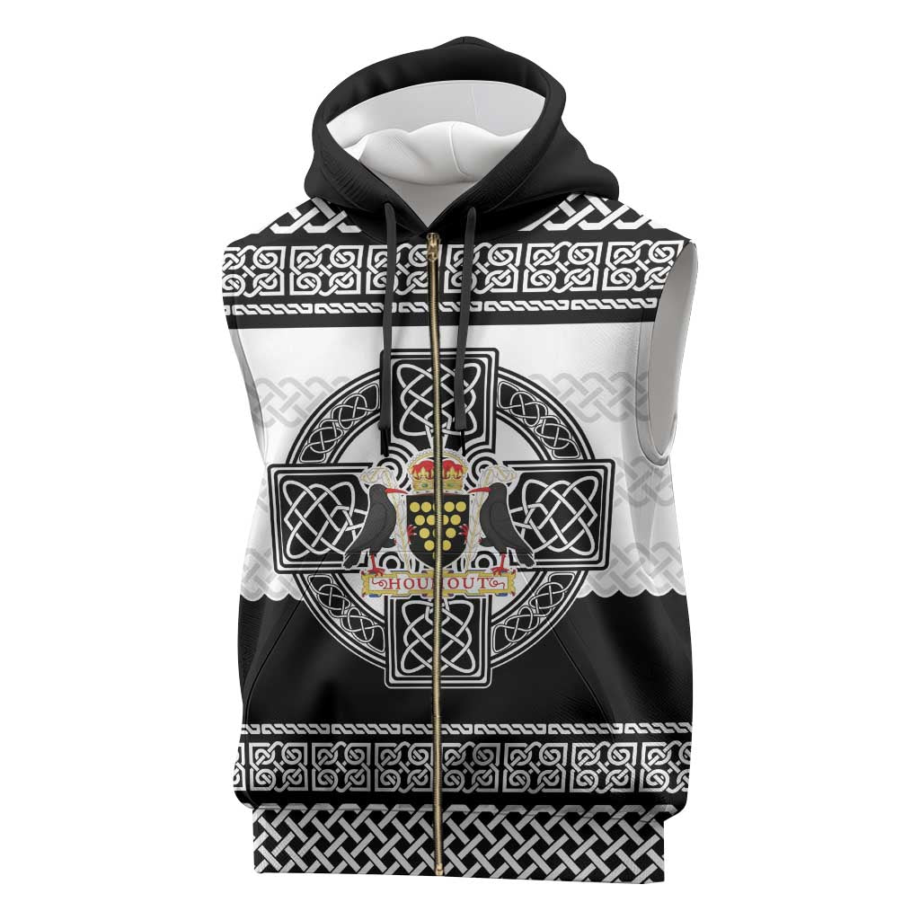 Cornwall Celtic Knot Sleeveless Zip Hoodie Celtic Nation Heritage Pride - Wonder Print Shop