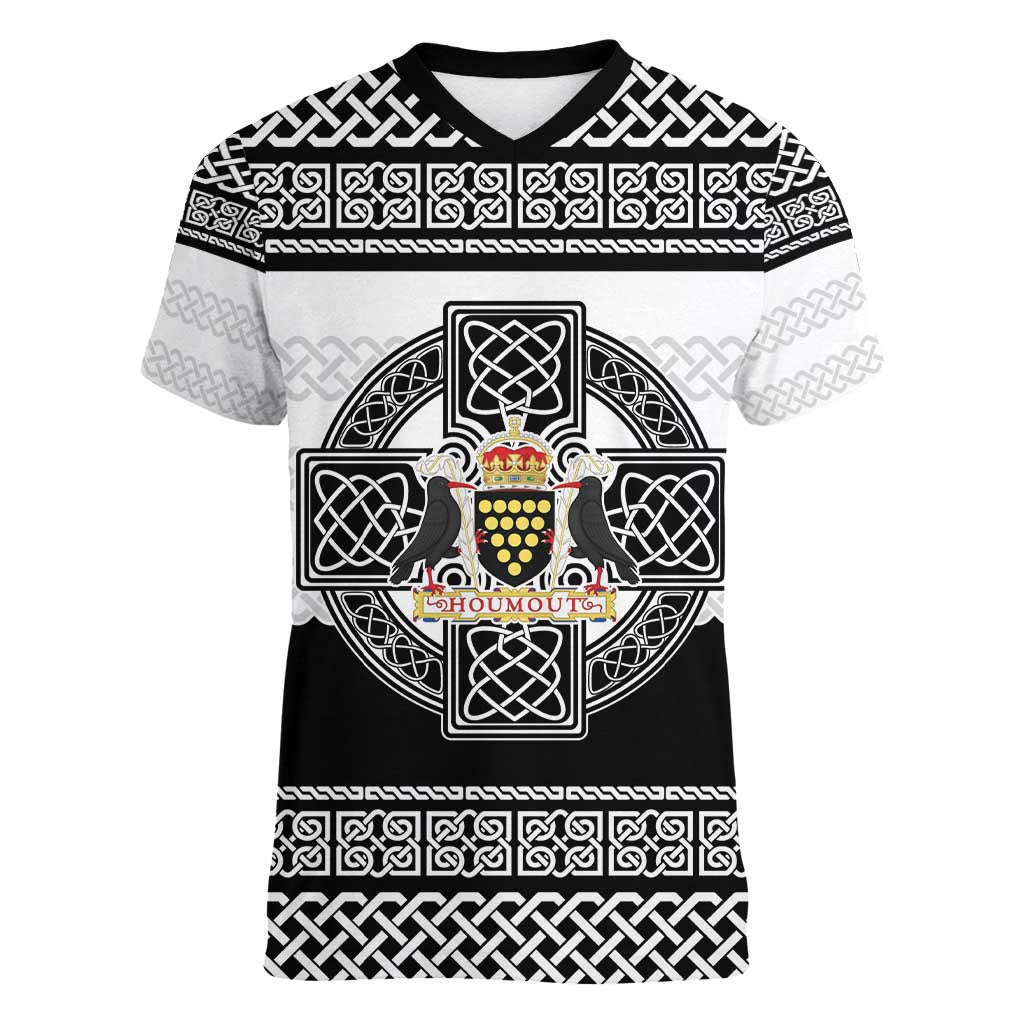 Cornwall Celtic Knot Women V-Neck T-Shirt Celtic Nation Heritage Pride - Wonder Print Shop