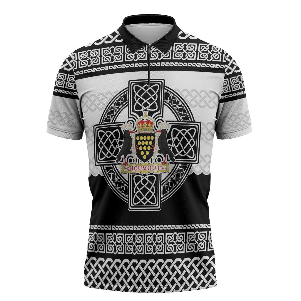 Cornwall Celtic Knot Zipper Polo Shirt Celtic Nation Heritage Pride - Wonder Print Shop