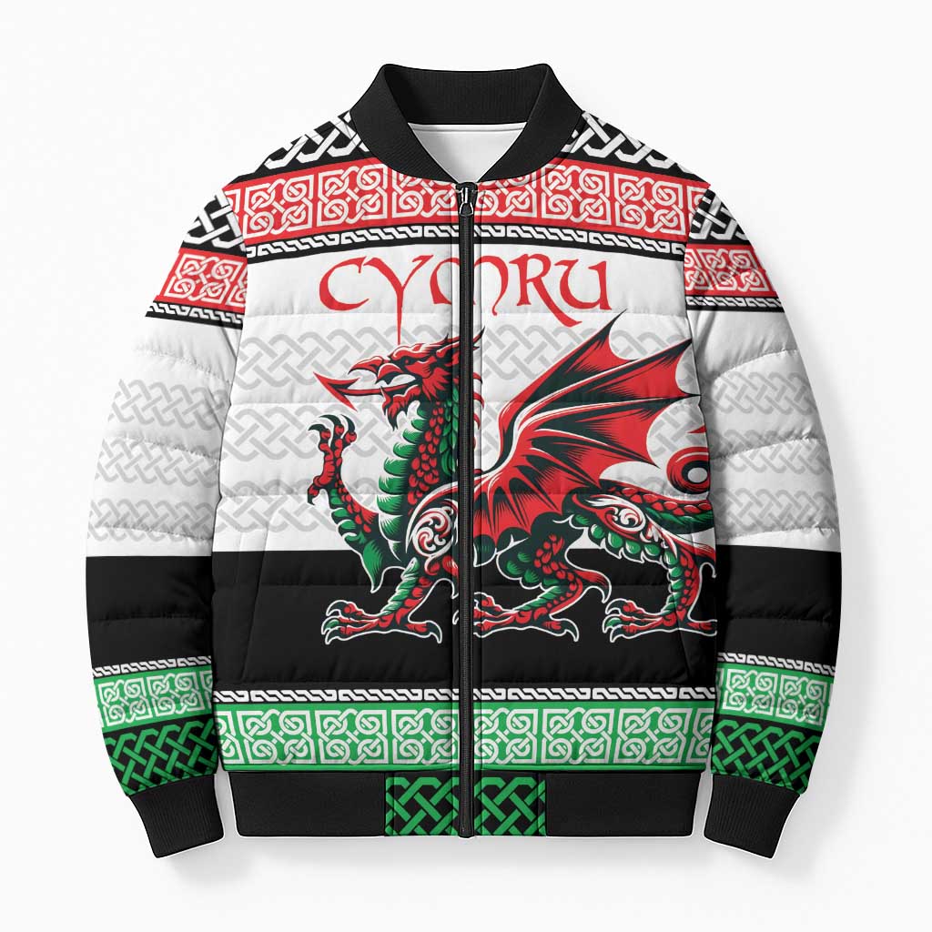 Cymru Celtic Wales Knot Bomber Puffer Jacket Celtic Nation Heritage Pride - Wonder Print Shop