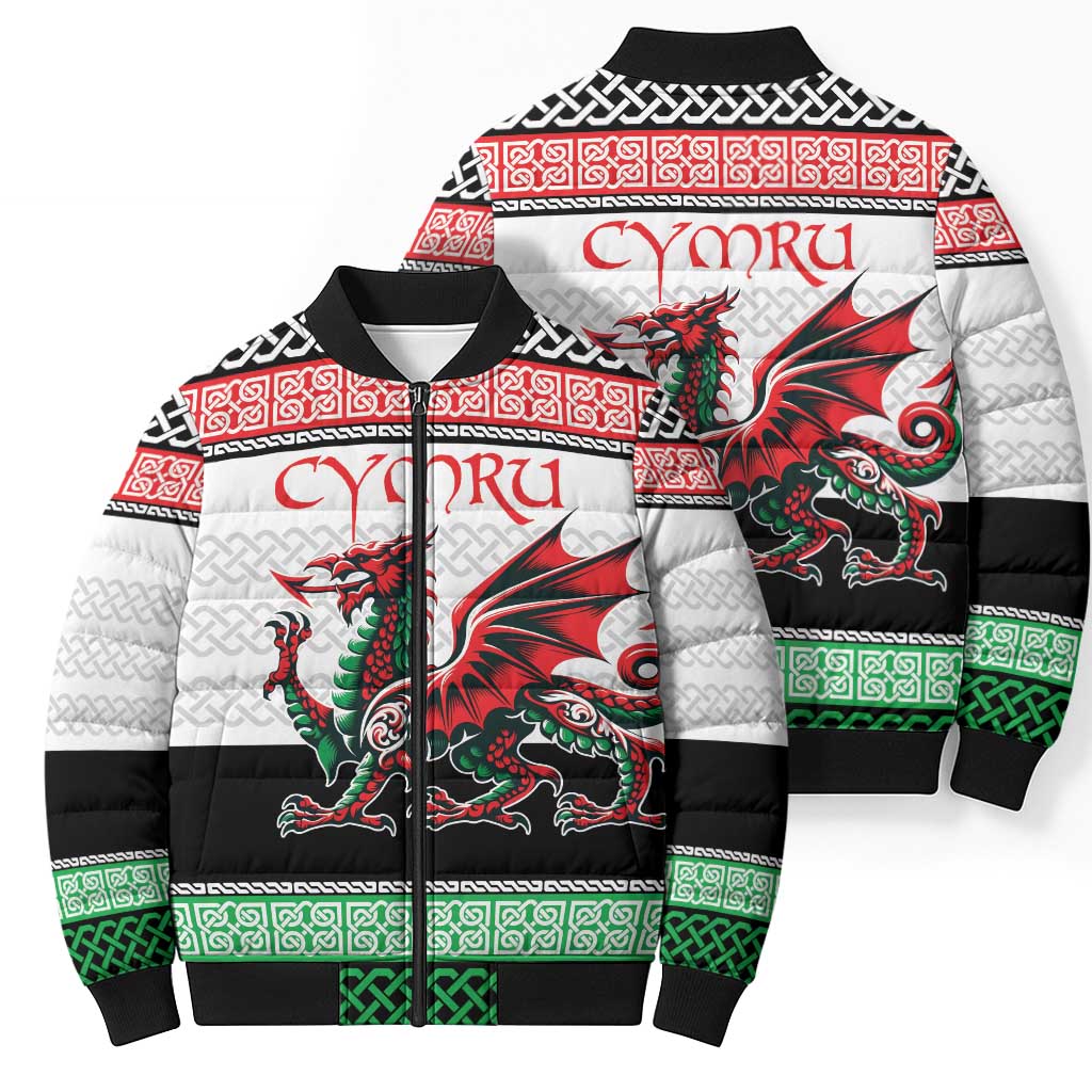 Cymru Celtic Wales Knot Bomber Puffer Jacket Celtic Nation Heritage Pride - Wonder Print Shop
