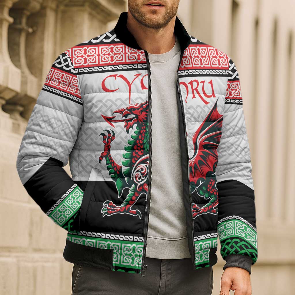 Cymru Celtic Wales Knot Bomber Puffer Jacket Celtic Nation Heritage Pride - Wonder Print Shop