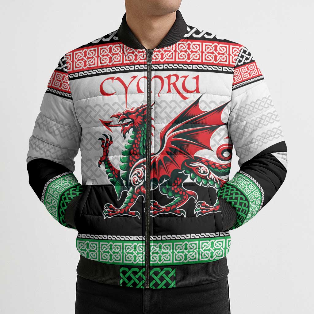 Cymru Celtic Wales Knot Bomber Puffer Jacket Celtic Nation Heritage Pride - Wonder Print Shop