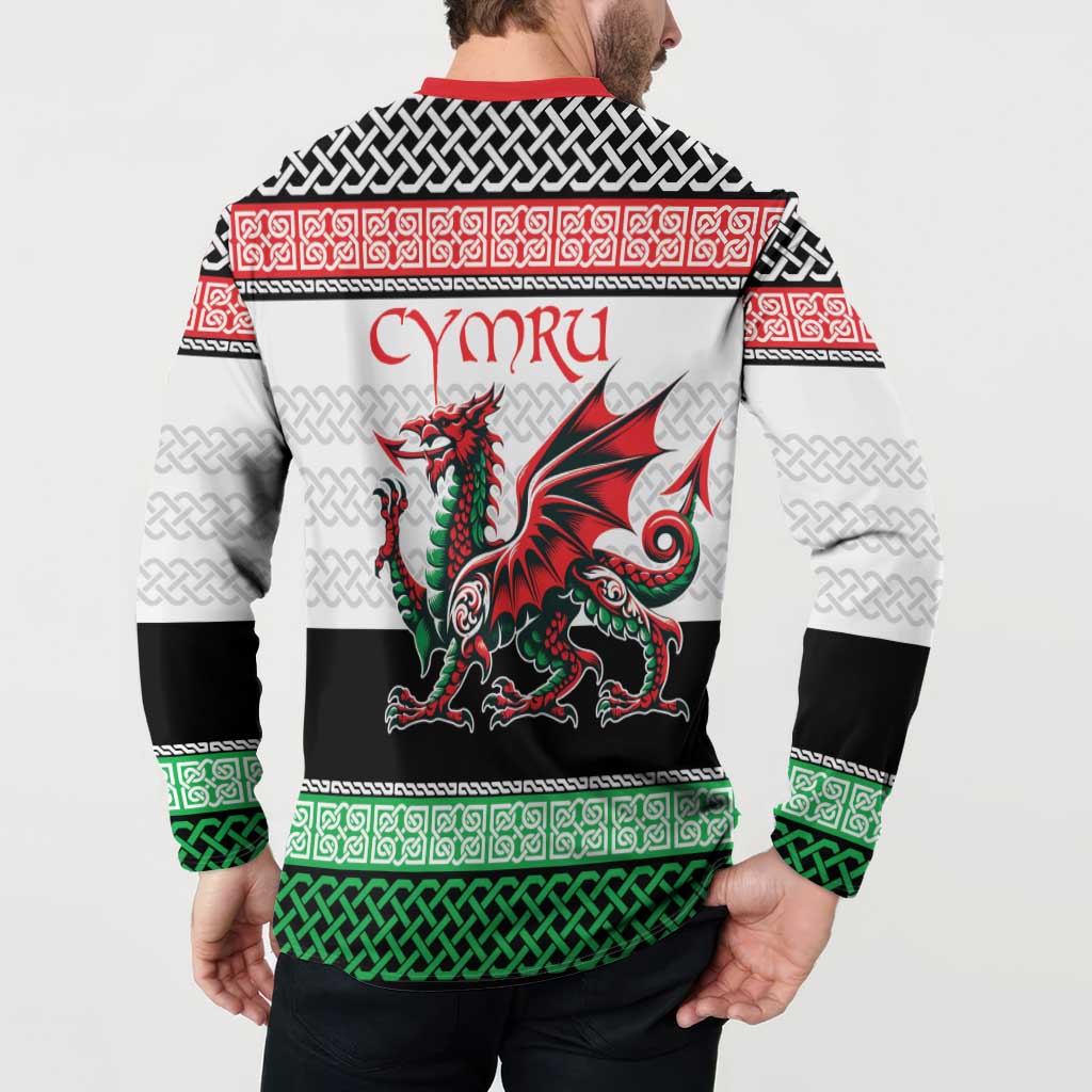 Cymru Celtic Wales Knot Button Sweatshirt Celtic Nation Heritage Pride - Wonder Print Shop