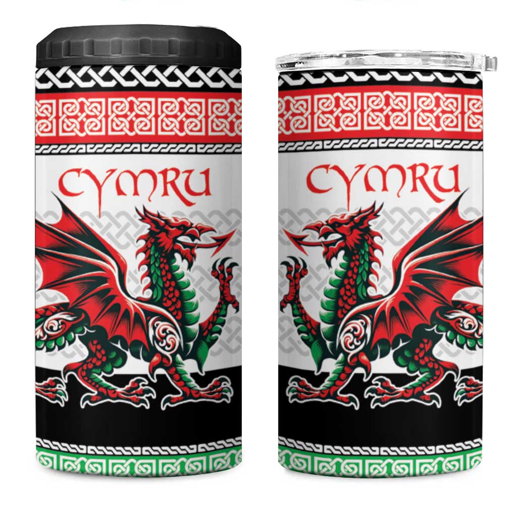 Cymru Celtic Wales Knot 4 in 1 Can Cooler Tumbler Celtic Nation Heritage Pride - Wonder Print Shop