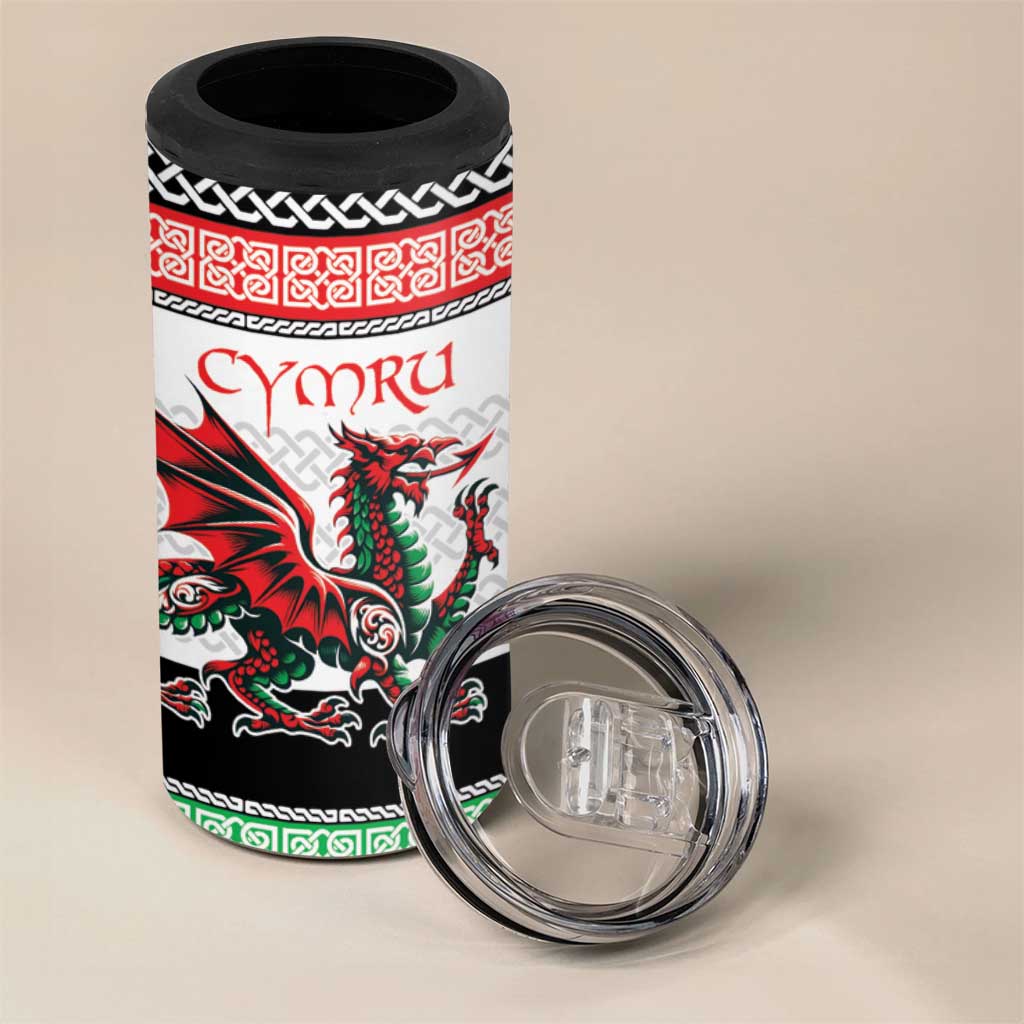 Cymru Celtic Wales Knot 4 in 1 Can Cooler Tumbler Celtic Nation Heritage Pride - Wonder Print Shop