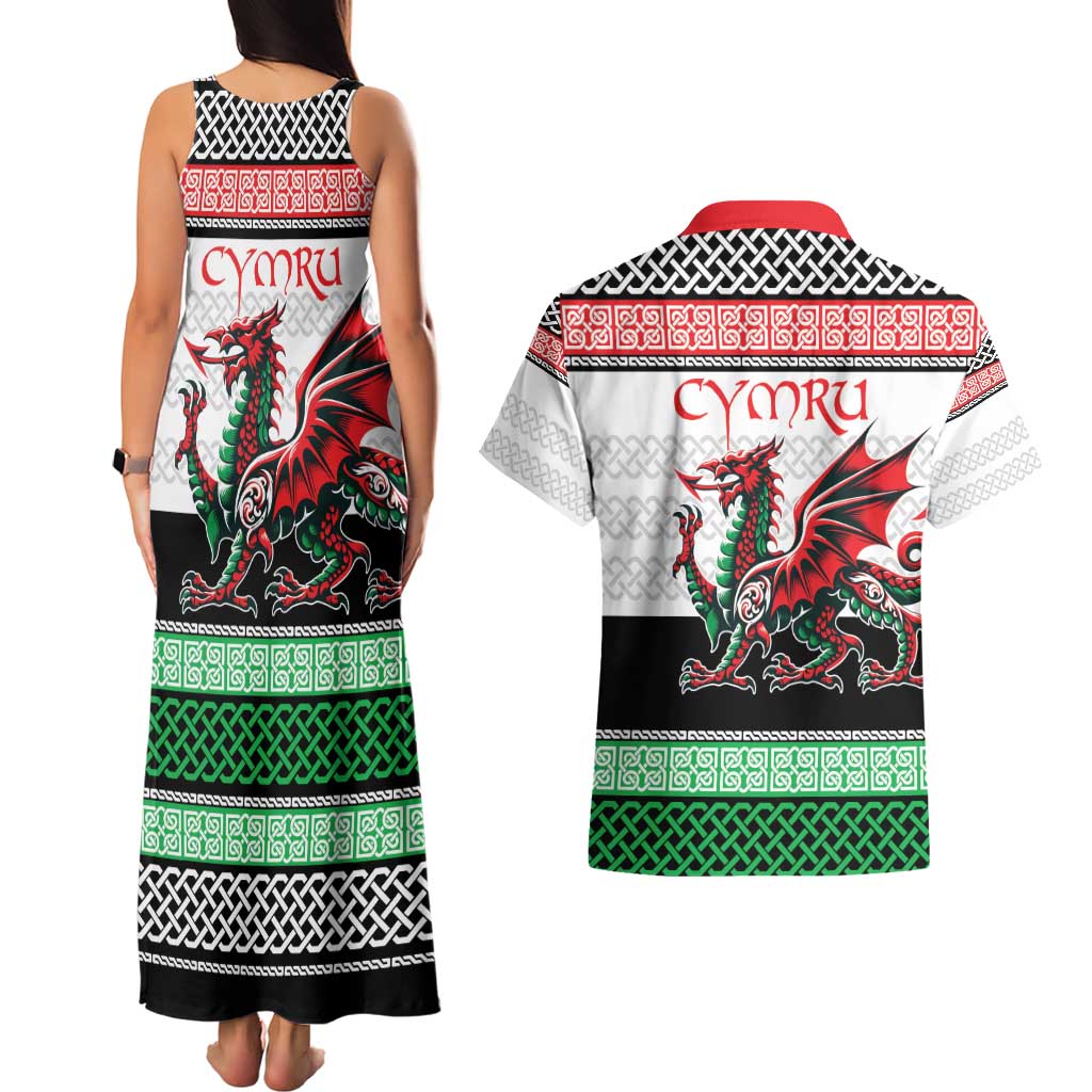 Cymru Celtic Wales Knot Couples Matching Tank Maxi Dress and Hawaiian Shirt Celtic Nation Heritage Pride - Wonder Print Shop