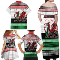 Cymru Celtic Wales Knot Family Matching Off Shoulder Maxi Dress and Hawaiian Shirt Celtic Nation Heritage Pride - Wonder Print Shop