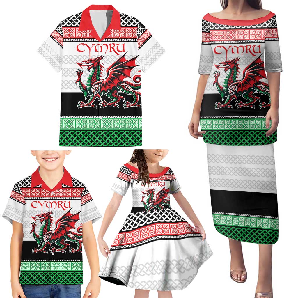 Cymru Celtic Wales Knot Family Matching Puletasi and Hawaiian Shirt Celtic Nation Heritage Pride - Wonder Print Shop