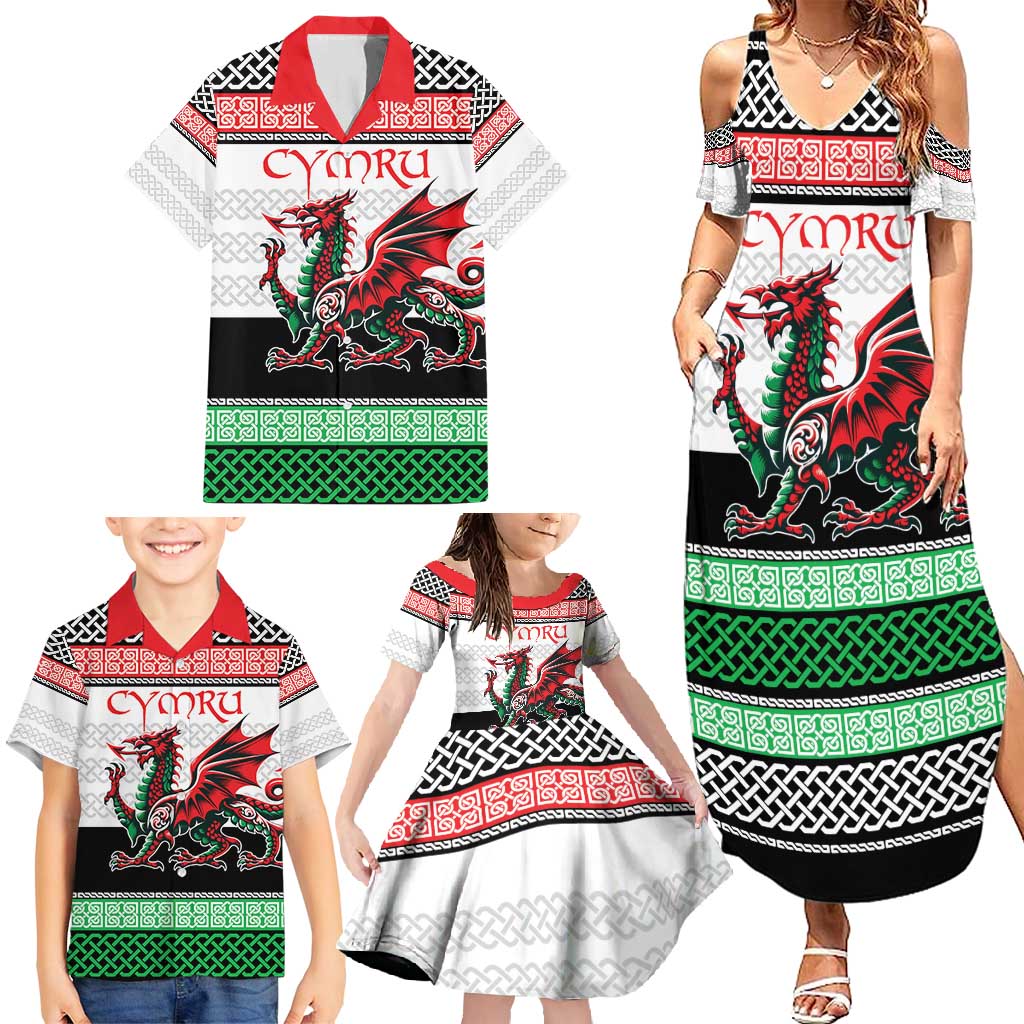 Cymru Celtic Wales Knot Family Matching Summer Maxi Dress and Hawaiian Shirt Celtic Nation Heritage Pride - Wonder Print Shop