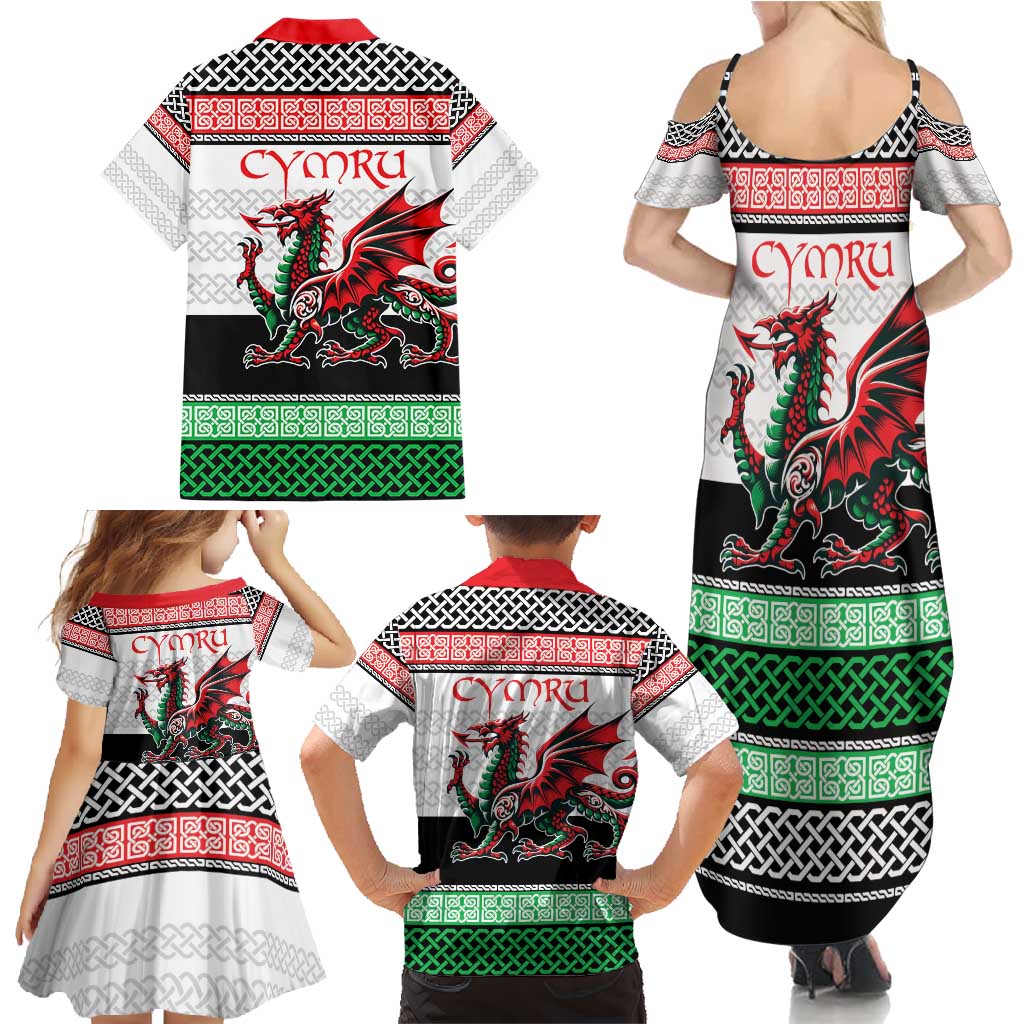 Cymru Celtic Wales Knot Family Matching Summer Maxi Dress and Hawaiian Shirt Celtic Nation Heritage Pride - Wonder Print Shop