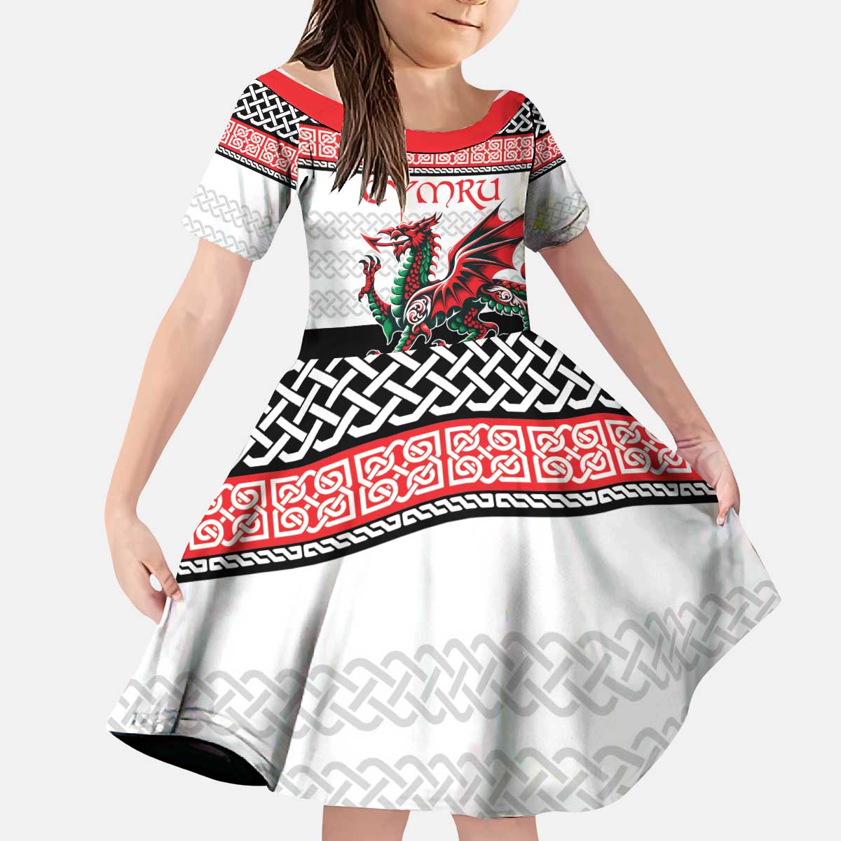 Cymru Celtic Wales Knot Kid Short Sleeve Dress Celtic Nation Heritage Pride - Wonder Print Shop