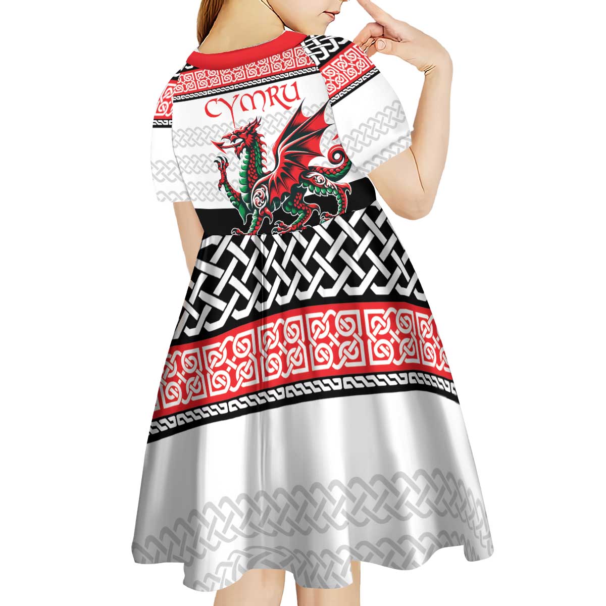 Cymru Celtic Wales Knot Kid Short Sleeve Dress Celtic Nation Heritage Pride - Wonder Print Shop