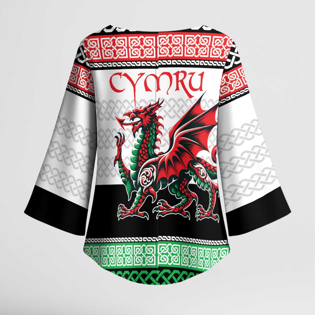 Cymru Celtic Wales Knot Kimono Sleeve Blouse Celtic Nation Heritage Pride - Wonder Print Shop