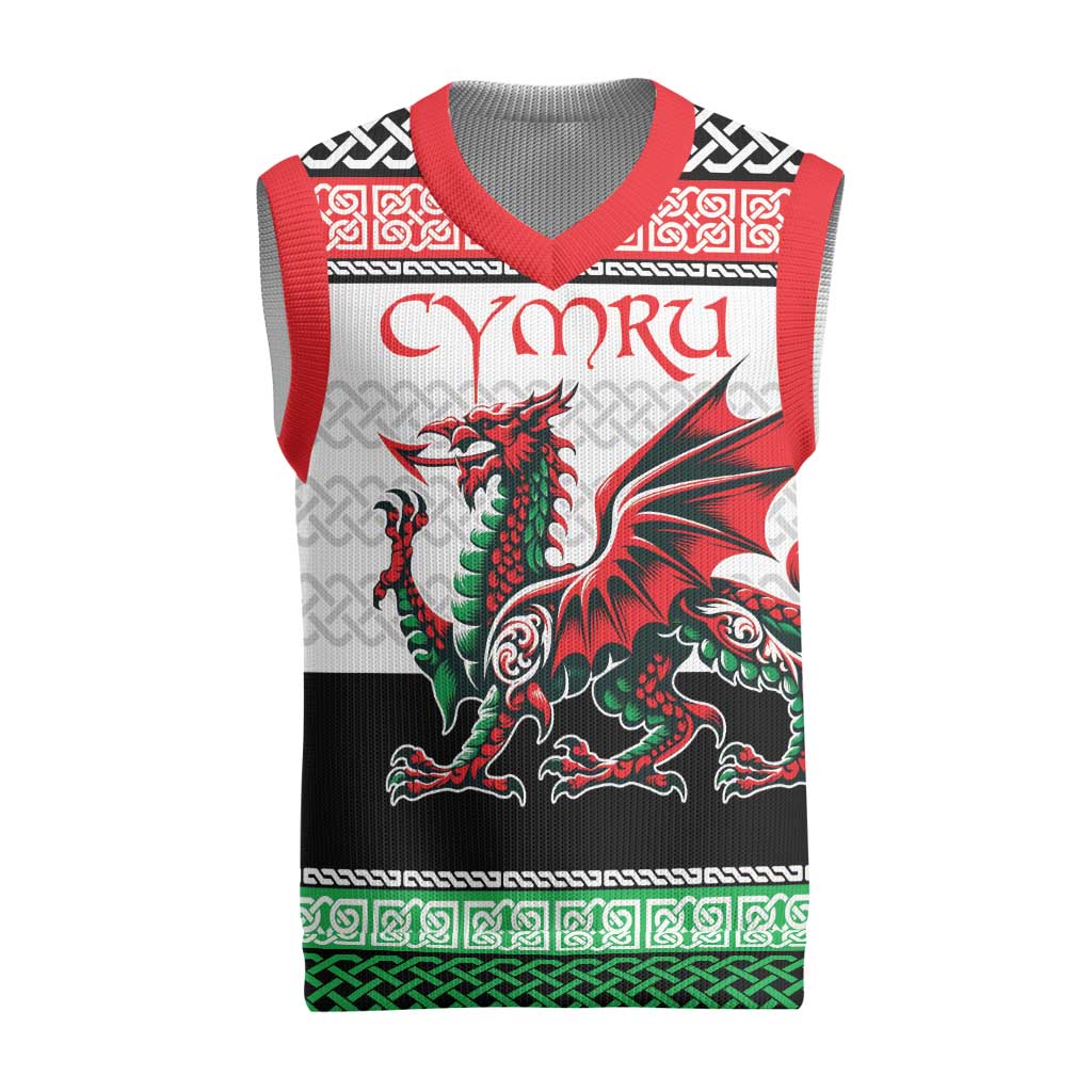 Cymru Celtic Wales Knot Christmas Knitted V-Neck Vest Celtic Nation Heritage Pride - Wonder Print Shop