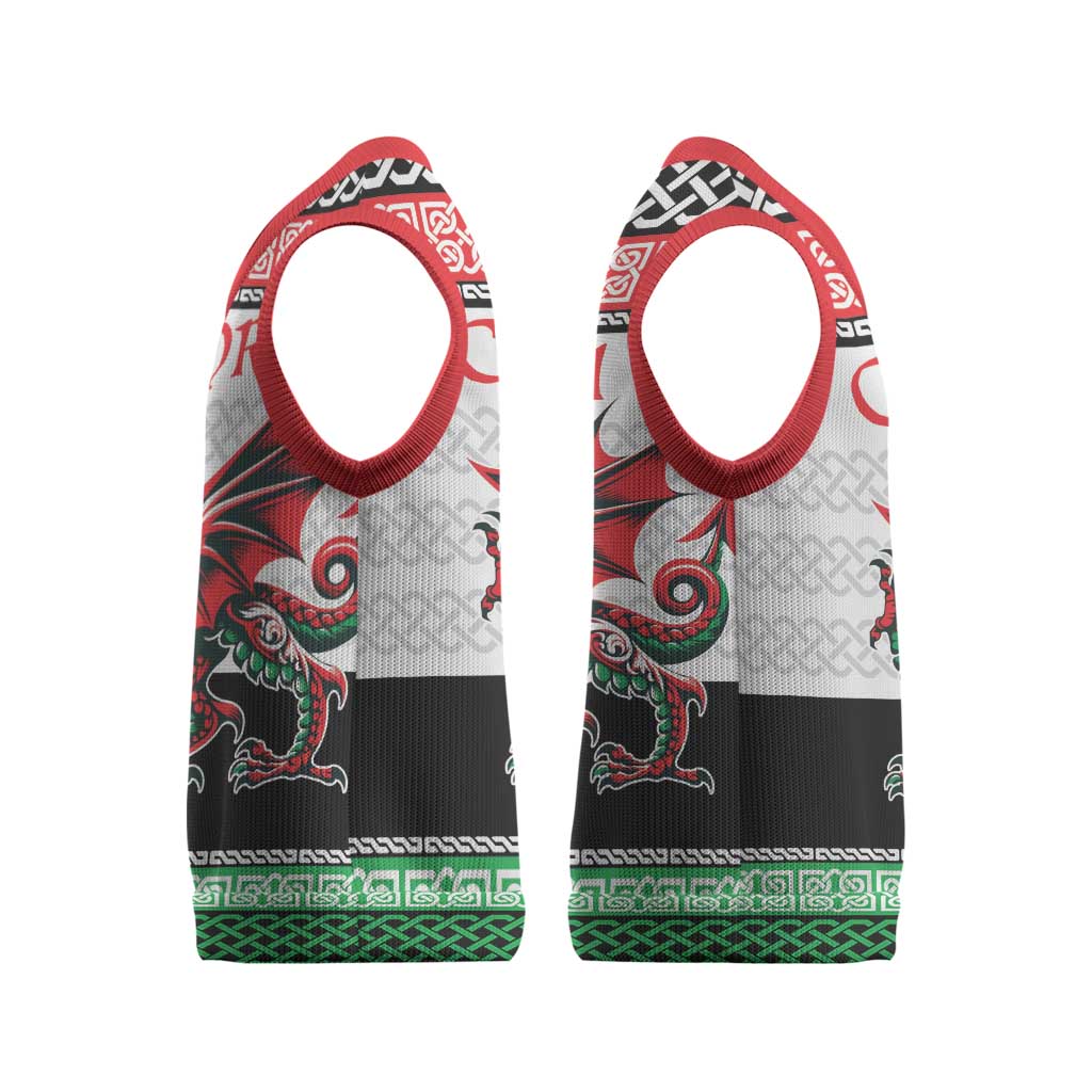 Cymru Celtic Wales Knot Christmas Knitted V-Neck Vest Celtic Nation Heritage Pride - Wonder Print Shop