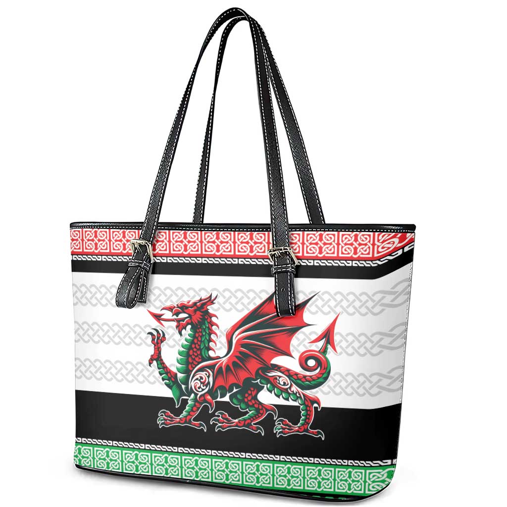 Cymru Celtic Wales Knot Leather Tote Bag Celtic Nation Heritage Pride - Wonder Print Shop
