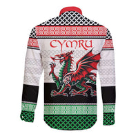 Cymru Celtic Wales Knot Long Sleeve Button Shirt Celtic Nation Heritage Pride - Wonder Print Shop