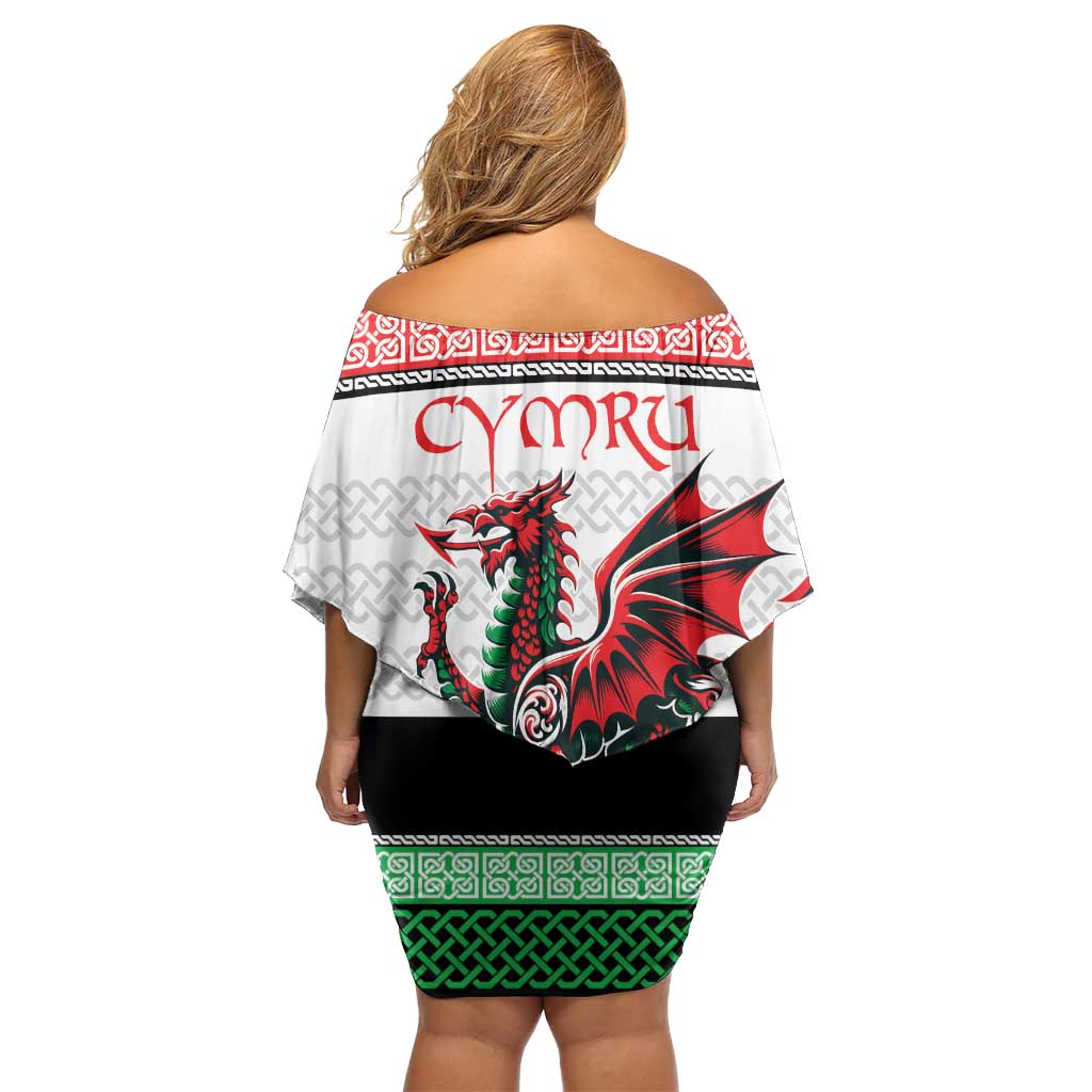 Cymru Celtic Wales Knot Off Shoulder Short Dress Celtic Nation Heritage Pride - Wonder Print Shop