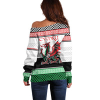 Cymru Celtic Wales Knot Off Shoulder Sweater Celtic Nation Heritage Pride - Wonder Print Shop