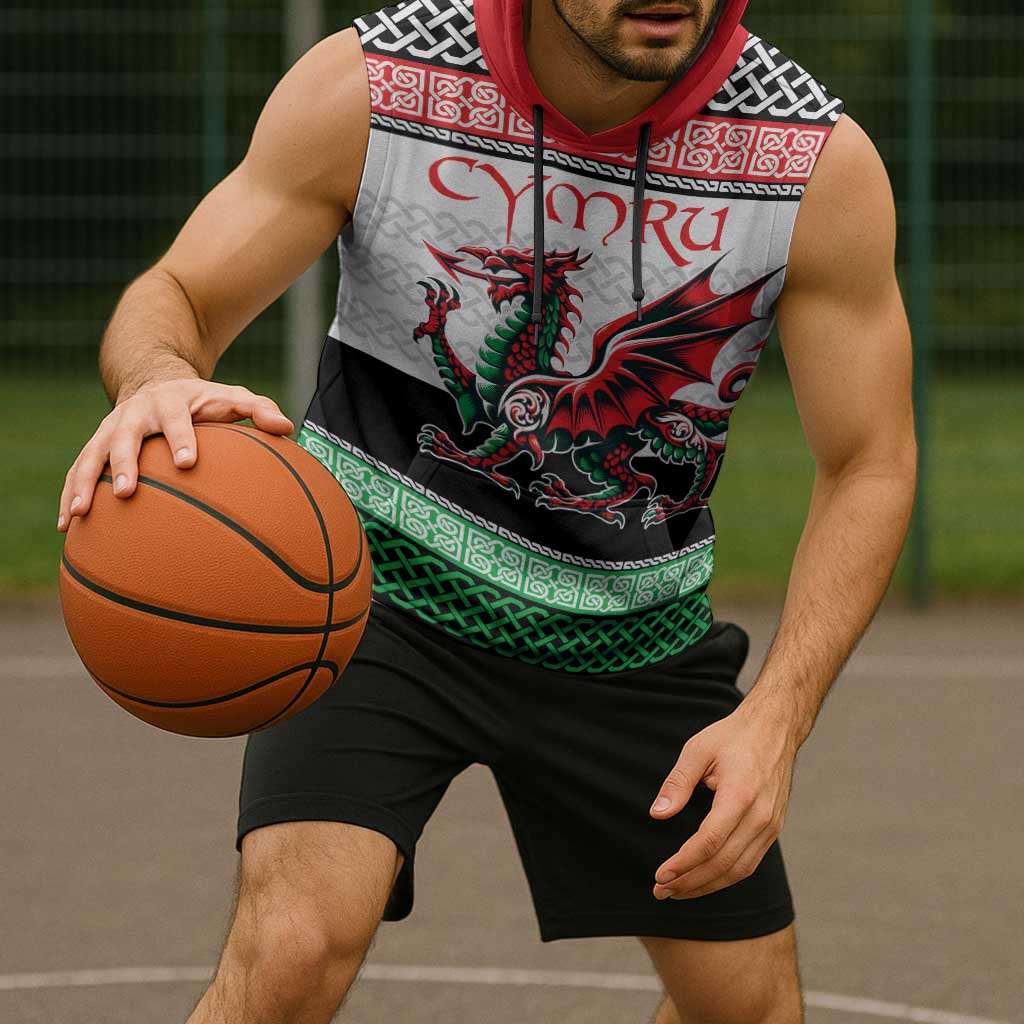 Cymru Celtic Wales Knot Sleeveless Hoodie Celtic Nation Heritage Pride - Wonder Print Shop