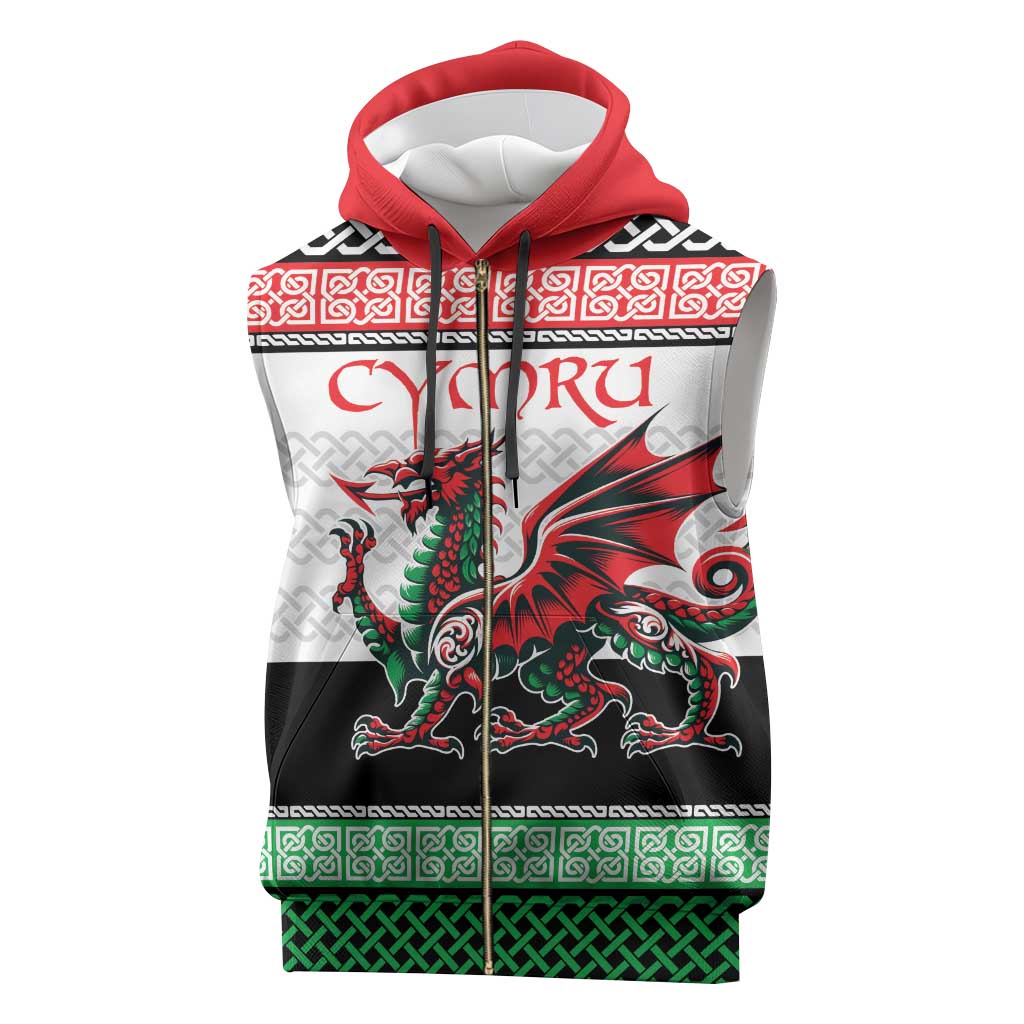 Cymru Celtic Wales Knot Sleeveless Zip Hoodie Celtic Nation Heritage Pride - Wonder Print Shop