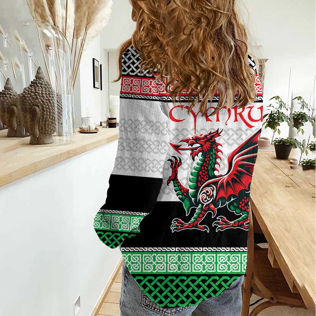 Cymru Celtic Wales Knot Women Casual Shirt Celtic Nation Heritage Pride - Wonder Print Shop