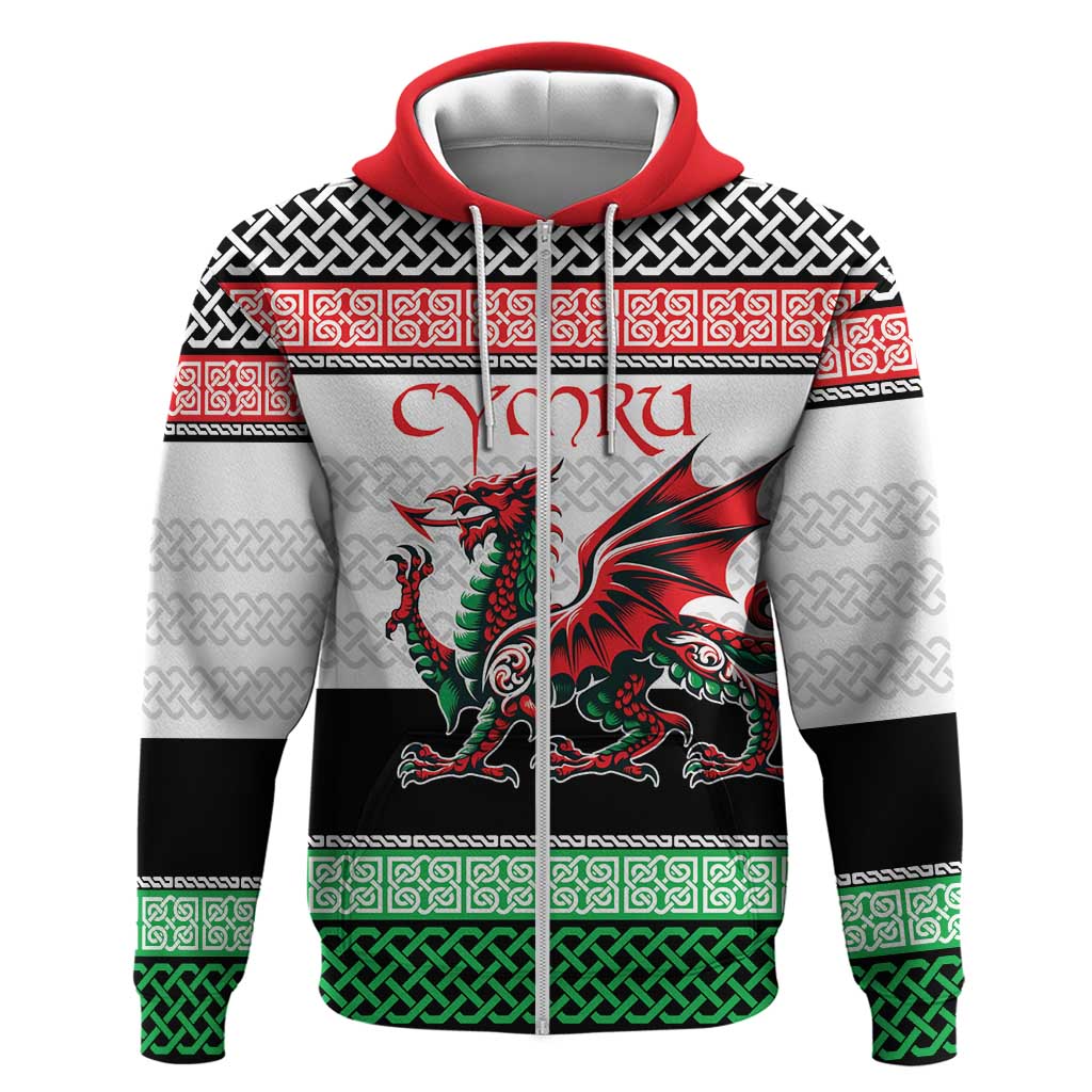 Cymru Celtic Wales Knot Zip Hoodie Celtic Nation Heritage Pride - Wonder Print Shop