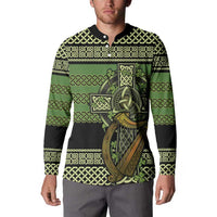 Ireland Celtic Knot Button Sweatshirt Celtic Nation Heritage Pride - Wonder Print Shop