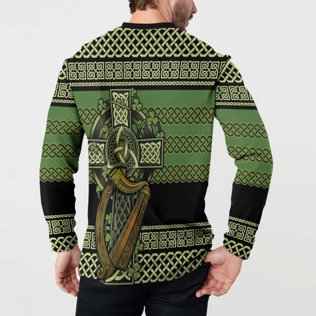 Ireland Celtic Knot Button Sweatshirt Celtic Nation Heritage Pride - Wonder Print Shop