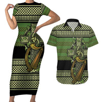 Ireland Celtic Knot Couples Matching Short Sleeve Bodycon Dress and Hawaiian Shirt Celtic Nation Heritage Pride - Wonder Print Shop