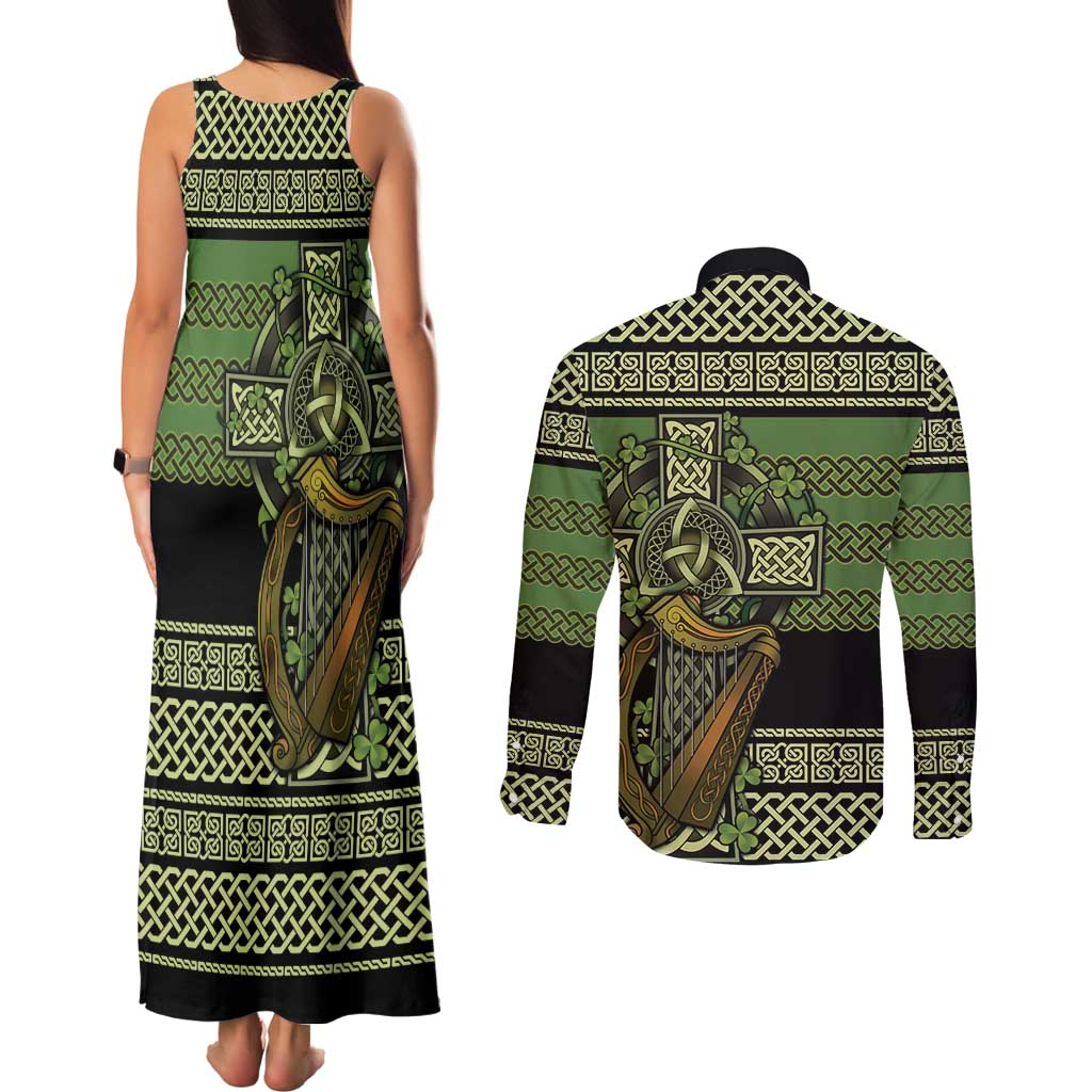 Ireland Celtic Knot Couples Matching Tank Maxi Dress and Long Sleeve Button Shirt Celtic Nation Heritage Pride - Wonder Print Shop