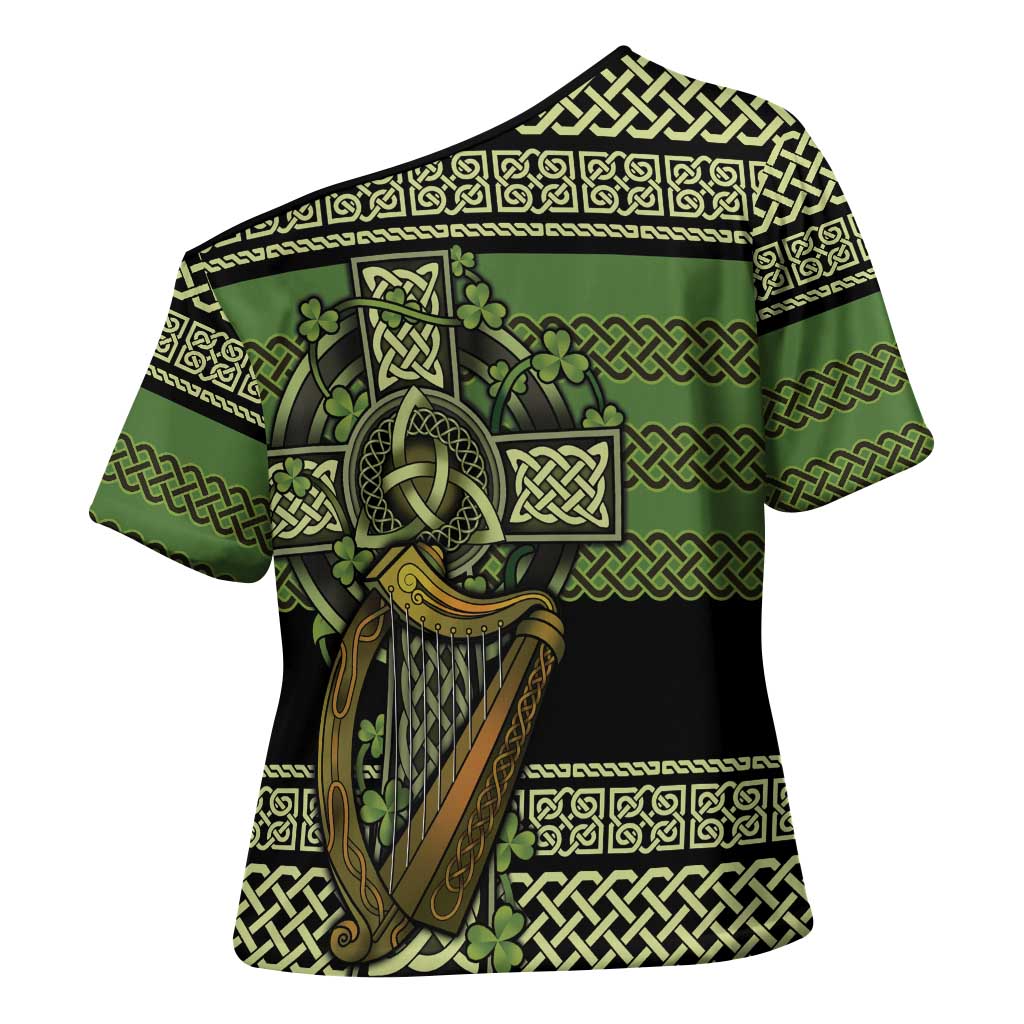 Ireland Celtic Knot Cross Shoulder Shirt Celtic Nation Heritage Pride - Wonder Print Shop