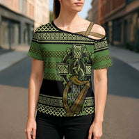 Ireland Celtic Knot Cross Shoulder Shirt Celtic Nation Heritage Pride - Wonder Print Shop