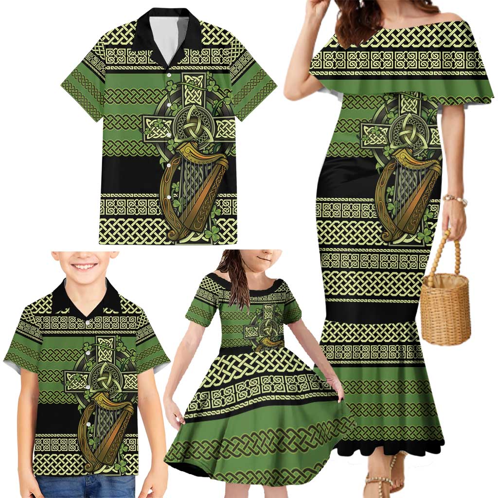 Ireland Celtic Knot Family Matching Mermaid Dress and Hawaiian Shirt Celtic Nation Heritage Pride - Wonder Print Shop