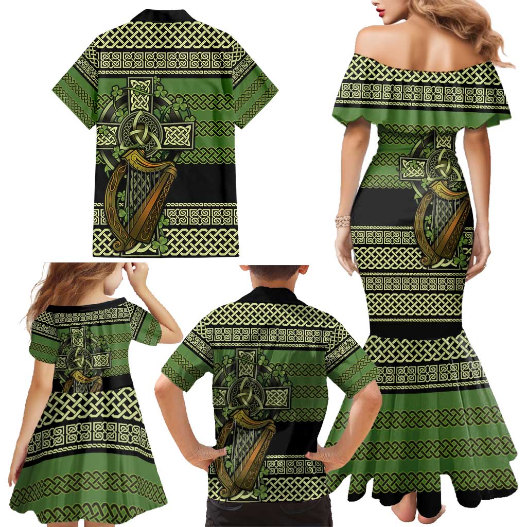 Ireland Celtic Knot Family Matching Mermaid Dress and Hawaiian Shirt Celtic Nation Heritage Pride - Wonder Print Shop
