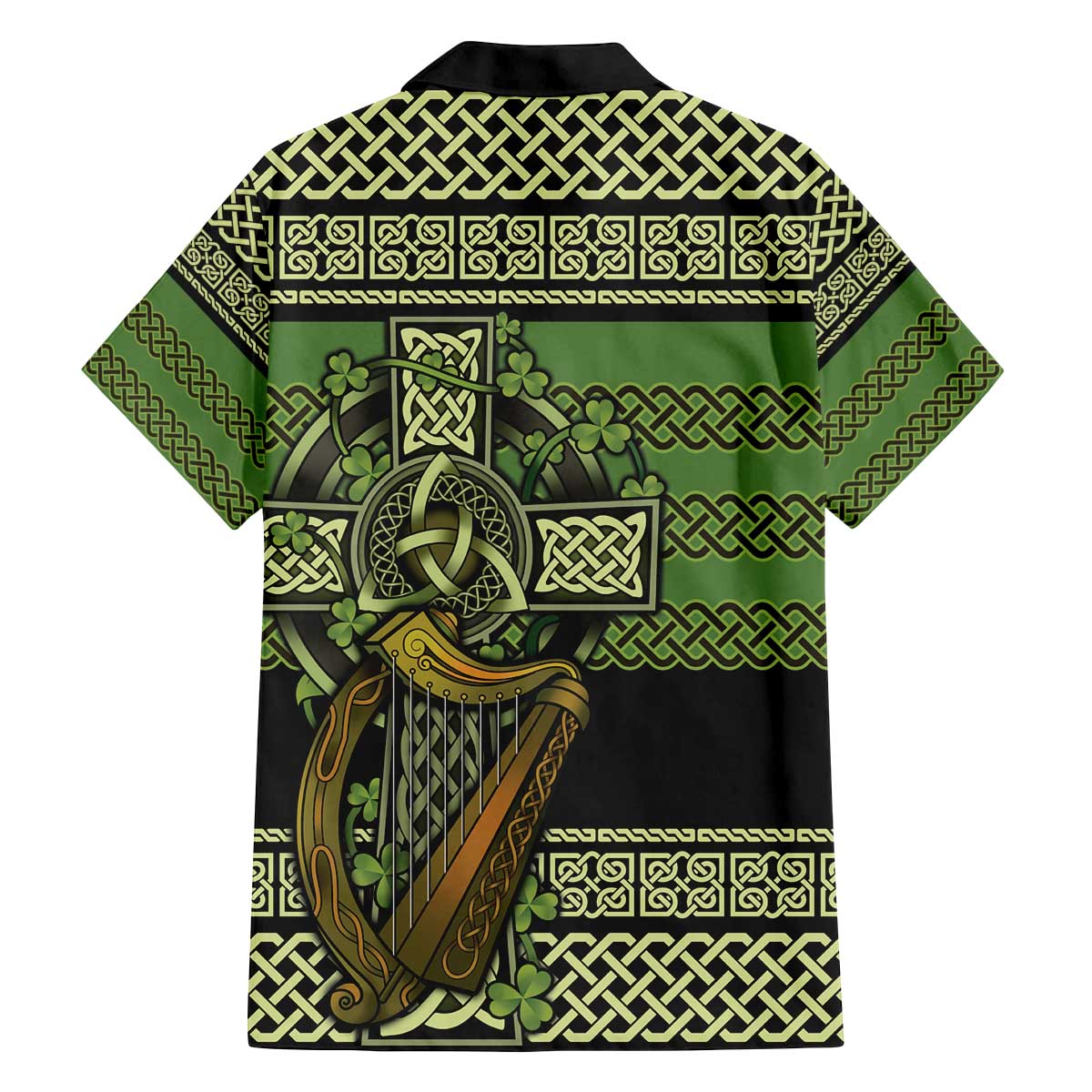 Ireland Celtic Knot Family Matching Off The Shoulder Long Sleeve Dress and Hawaiian Shirt Celtic Nation Heritage Pride - Wonder Print Shop