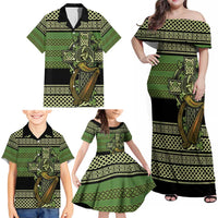 Ireland Celtic Knot Family Matching Off Shoulder Maxi Dress and Hawaiian Shirt Celtic Nation Heritage Pride - Wonder Print Shop