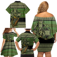 Ireland Celtic Knot Family Matching Off Shoulder Short Dress and Hawaiian Shirt Celtic Nation Heritage Pride - Wonder Print Shop