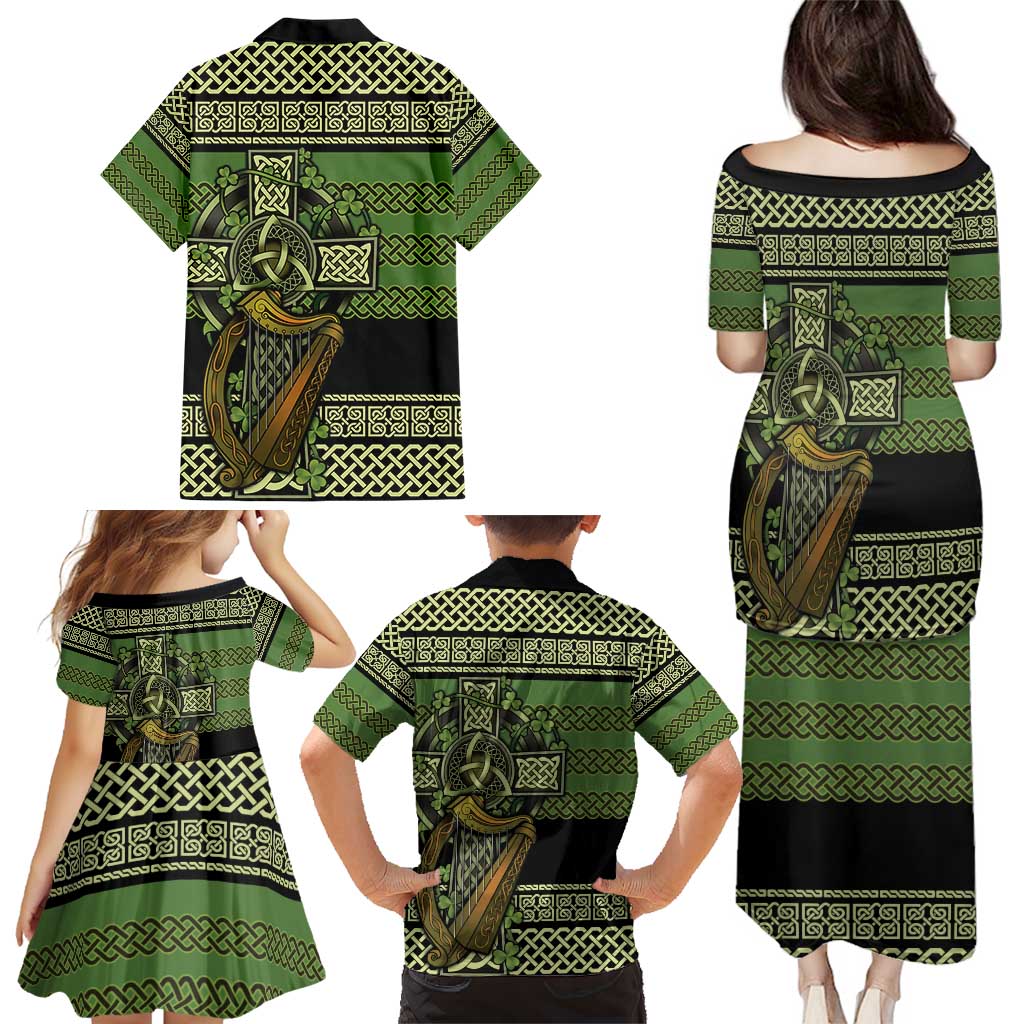 Ireland Celtic Knot Family Matching Puletasi and Hawaiian Shirt Celtic Nation Heritage Pride - Wonder Print Shop