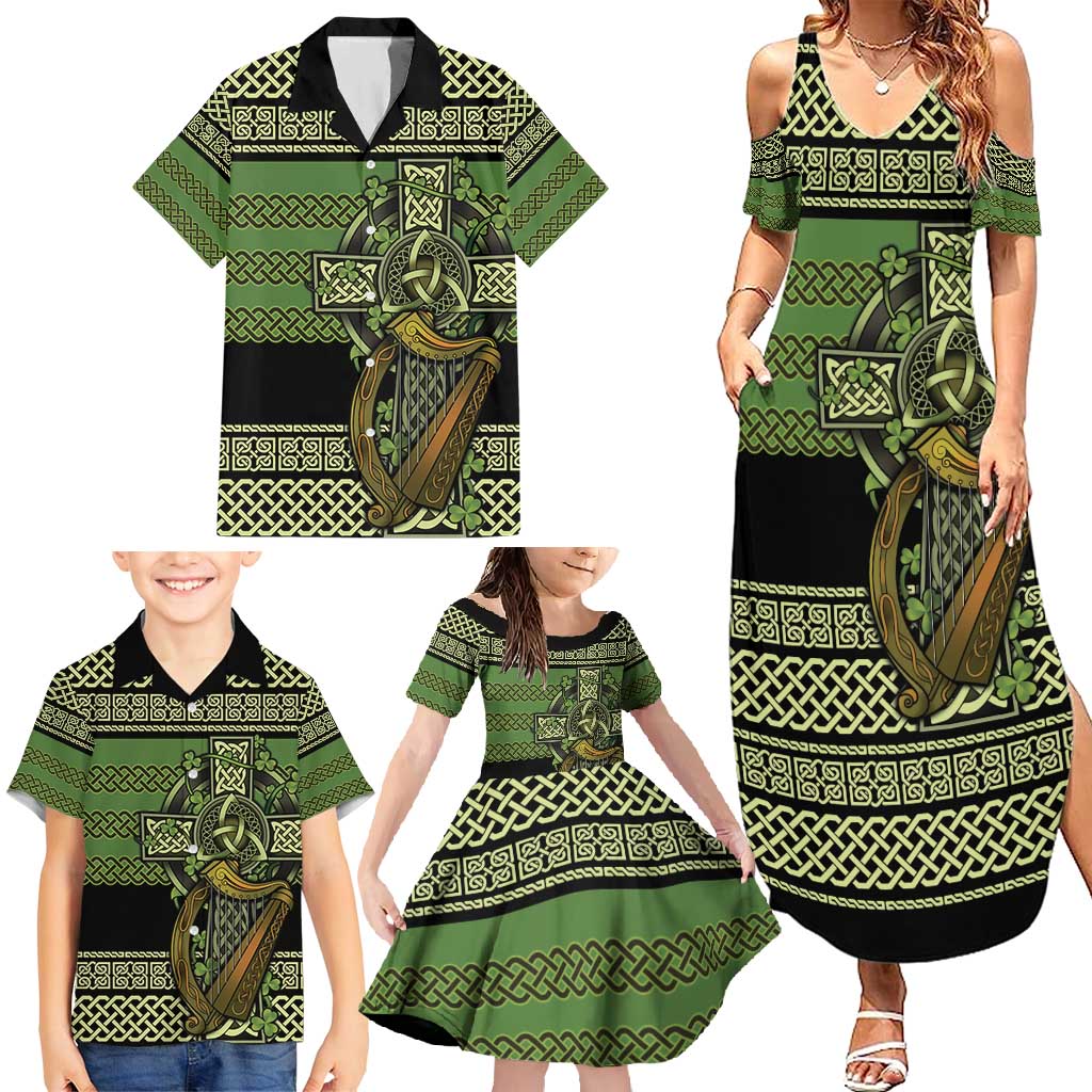 Ireland Celtic Knot Family Matching Summer Maxi Dress and Hawaiian Shirt Celtic Nation Heritage Pride - Wonder Print Shop