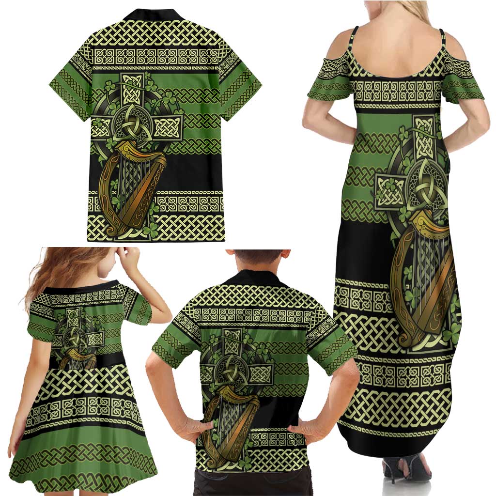 Ireland Celtic Knot Family Matching Summer Maxi Dress and Hawaiian Shirt Celtic Nation Heritage Pride - Wonder Print Shop