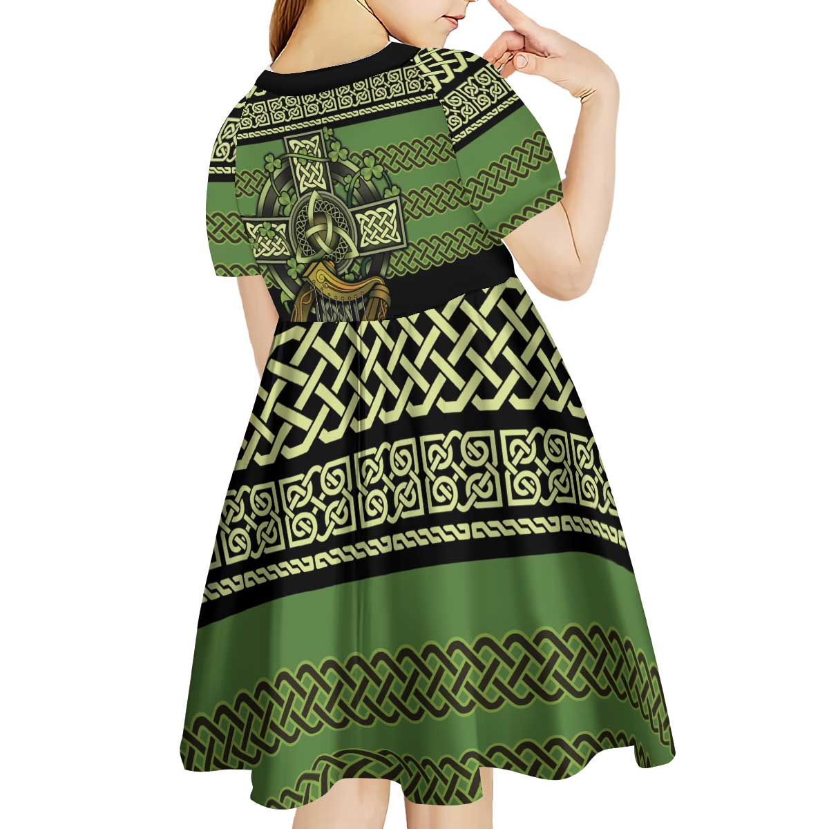 Ireland Celtic Knot Kid Short Sleeve Dress Celtic Nation Heritage Pride - Wonder Print Shop